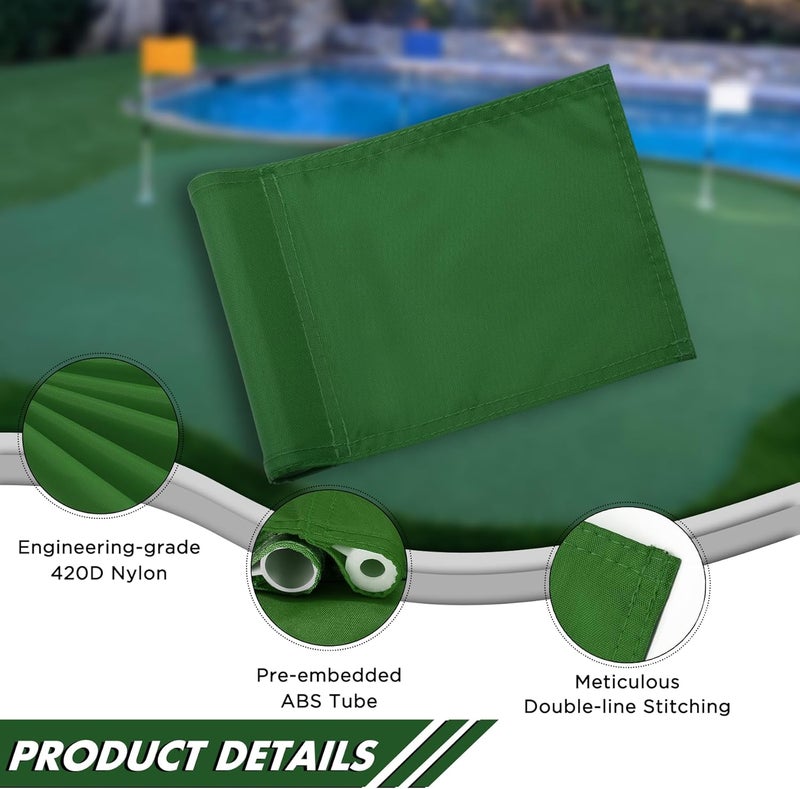 KINGTOP Solid Golf Flag All 8x6 Inch - 420D Nylon, Tube Inserted - Mini Putting Green Flags for Backyard Practice - Image 2